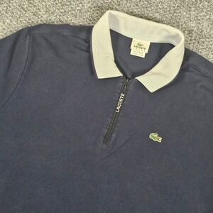 Lacoste‎ Sport Polo Shirt Mens 1/4 Zip Short Sleeve Blue Size 8